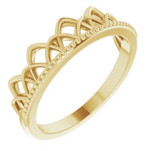 14K Yellow Stackable Crown Ring   -51816:102:P-ST-WBC