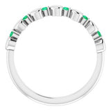 Platinum Emerald Stackable Heart Ring   -71999:610:P-ST-WBC