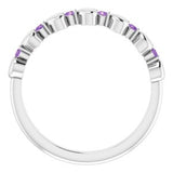 14K White Amethyst Stackable Heart Ring     -71999:620:P-ST-WBC