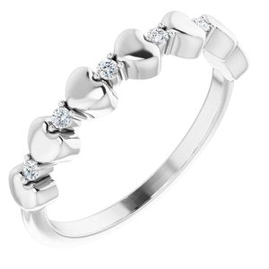 Platinum 1/10 CTW Diamond Stackable Heart Ring  -71999:633:P-ST-WBC