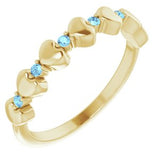 14K Yellow Aquamarine Stackable Heart Ring          -71999:626:P-ST-WBC