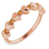 14K Rose Citrine Stackable Heart Ring        -71999:652:P-ST-WBC