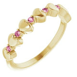 14K Yellow Pink Tourmaline Stackable Heart Ring           -71999:646:P-ST-WBC