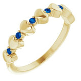 14K Yellow Blue Sapphire Stackable Heart Ring-71999:603:P-ST-WBC