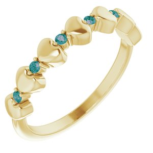 14K Yellow Alexandrite Stackable Heart Ring    -71999:636:P-ST-WBC