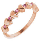 14K Rose Pink Tourmaline Stackable Heart Ring           -71999:647:P-ST-WBC