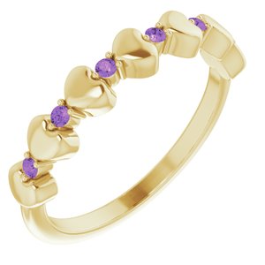 14K Yellow Amethyst Stackable Heart Ring     -71999:621:P-ST-WBC