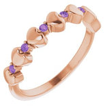 14K Rose Amethyst Stackable Heart Ring     -71999:622:P-ST-WBC