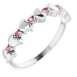 Platinum Pink Tourmaline Stackable Heart Ring           -71999:648:P-ST-WBC