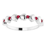 Platinum Ruby Stackable Heart Ring   -71999:611:P-ST-WBC