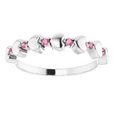 Platinum Pink Tourmaline Stackable Heart Ring           -71999:648:P-ST-WBC