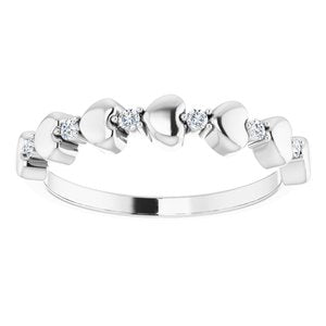 Sterling Silver 1/10 CTW Diamond Stackable Heart Ring  -71999:634:P-ST-WBC