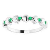 Sterling Silver Emerald Stackable Heart Ring   -71999:612:P-ST-WBC