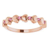 14K Rose Pink Tourmaline Stackable Heart Ring           -71999:647:P-ST-WBC