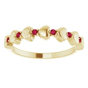 14K Yellow Ruby Stackable Heart Ring   -71999:605:P-ST-WBC