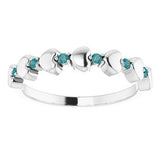 14K White Alexandrite Stackable Heart Ring    -71999:635:P-ST-WBC