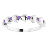 Sterling Silver Amethyst Stackable Heart Ring     -71999:624:P-ST-WBC