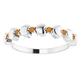 Platinum Citrine Stackable Heart Ring        -71999:653:P-ST-WBC