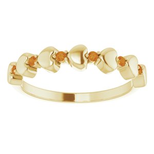 14K Yellow Citrine Stackable Heart Ring        -71999:651:P-ST-WBC