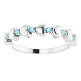 Platinum Blue Zircon Stackable Heart Ring       -71999:658:P-ST-WBC