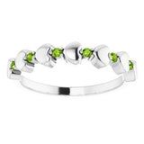 Platinum Peridot Stackable Heart Ring         -71999:643:P-ST-WBC