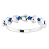 Platinum Blue Sapphire Stackable Heart Ring-71999:609:P-ST-WBC