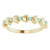 14K Yellow Blue Zircon Stackable Heart Ring       -71999:656:P-ST-WBC