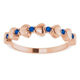 14K Rose Blue Sapphire Stackable Heart Ring-71999:606:P-ST-WBC