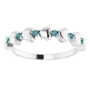 Sterling Silver Alexandrite Stackable Heart Ring    -71999:639:P-ST-WBC