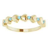 14K Yellow Aquamarine Stackable Heart Ring          -71999:626:P-ST-WBC