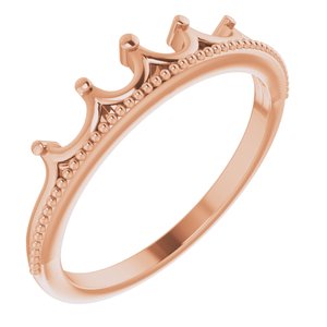 14K Rose Stackable Crown Ring -51827:103:P-ST-WBC