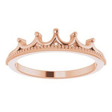 14K Rose Stackable Crown Ring -51827:103:P-ST-WBC