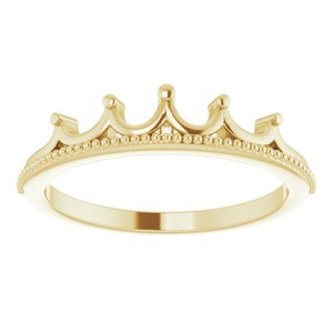 14K Yellow Stackable Crown Ring -51827:102:P-ST-WBC
