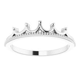 14K White Stackable Crown Ring -51827:101:P-ST-WBC