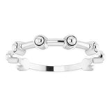 Sterling Silver Beaded Bar Ring-51832:105:P-ST-WBC