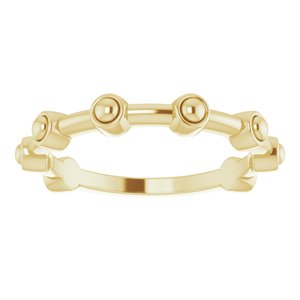 14K Yellow Beaded Bar Ring-51832:102:P-ST-WBC