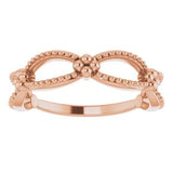 14K Rose Beaded Stackable Ring -51836:103:P-ST-WBC