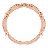 14K Rose Beaded Stackable Ring -51836:103:P-ST-WBC