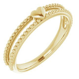 14K Yellow Milgrain Stackable Heart Ring     -51828:102:P-ST-WBC