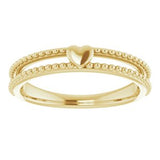 14K Yellow Milgrain Stackable Heart Ring     -51828:102:P-ST-WBC