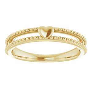 14K Yellow Milgrain Stackable Heart Ring     -51828:102:P-ST-WBC