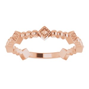 14K Rose Stackable Pyramid Ring -51833:103:P-ST-WBC