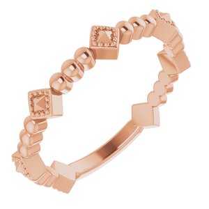 14K Rose Stackable Pyramid Ring -51833:103:P-ST-WBC