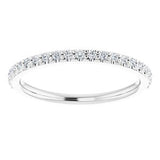 14K White 1/4 CTW Diamond Band for 7x7 mm Cushion Ring   -122145:60000:P-ST-WBC