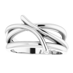 Sterling Silver Bypass Freeform Ring  -51815:105:P-ST-WBC