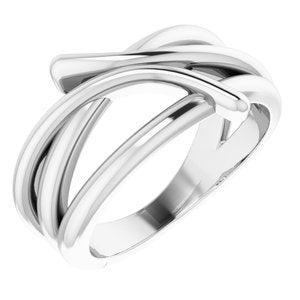 Sterling Silver Bypass Freeform Ring  -51815:105:P-ST-WBC