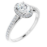 14K White 7x5 mm Oval Forever One‚Ñ¢ Moissanite & 1/4 CTW Diamond Engagement Ring -653382:657:P-ST-WBC