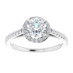 Platinum 6 mm Round Forever One‚Ñ¢ Moissanite & 1/4 CTW Diamond Engagement Ring -653382:612:P-ST-WBC