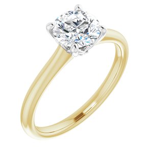 14K Yellow/White 1 CT Lab-Grown & .01 CTW Natural Diamond Accented Engagement Ring   -LGD123636:60010:P-ST-WBC