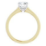 14K Yellow/White 1 CT Lab-Grown & .01 CTW Natural Diamond Accented Engagement Ring   -LGD123636:60010:P-ST-WBC